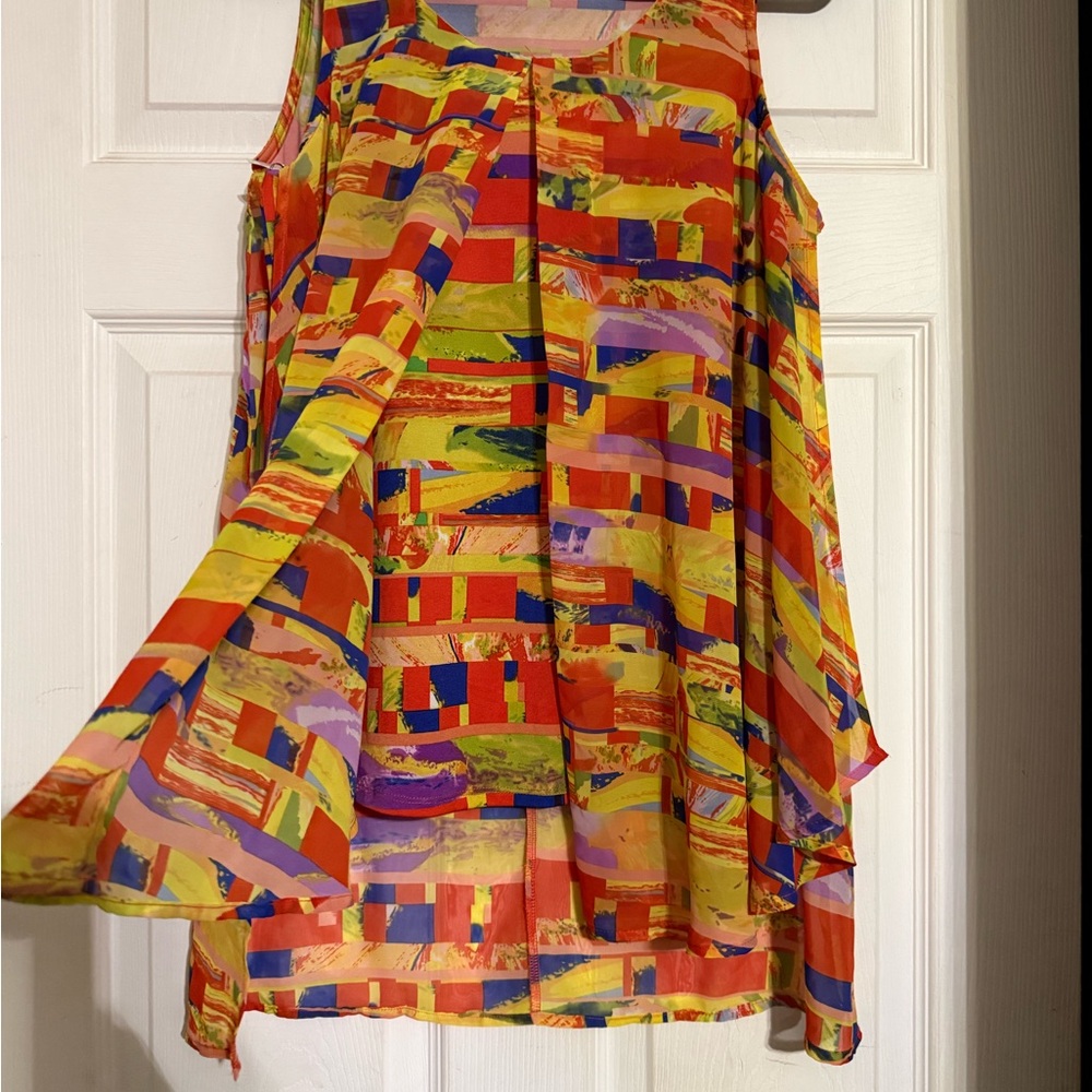 NEW DIRECTIONS Abstract Print Sleeveless Women's Top